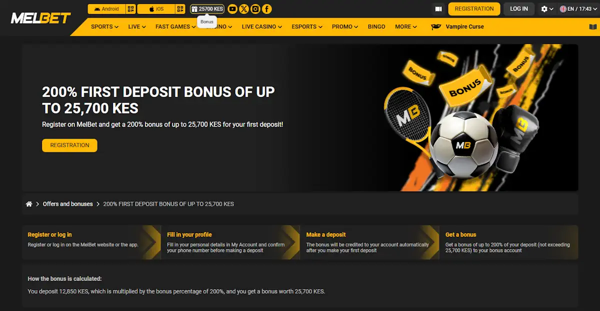 Melbet Sportsbook Welcome Bonuses Screenshot